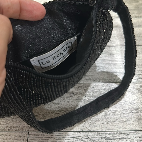 La Regale black sparkling party evening Beaded Mini Purse - Picture 5 of 5